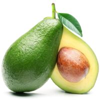 Avocado,With,Avocado,Leaf,Isolated,On,A,White,Background.
