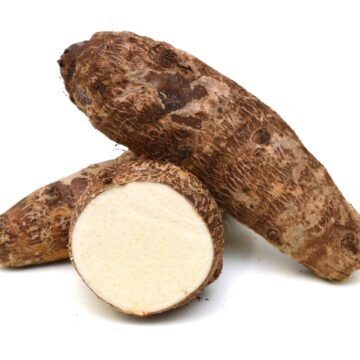 Taro,On,White,Background