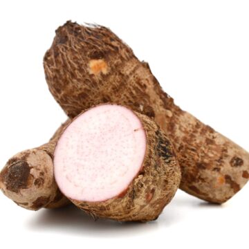 Taro,On,White,Background