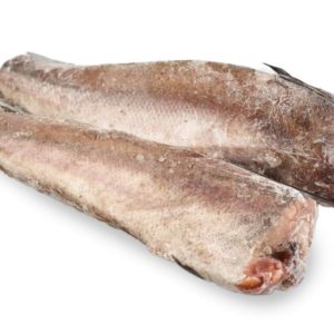 Frozen,Hake,Fish,Isolated,On,White,Background.,Side,View.