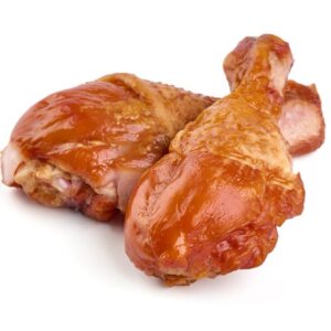 Smoked,Chicken,Leg,,Isolated,On,White,Background